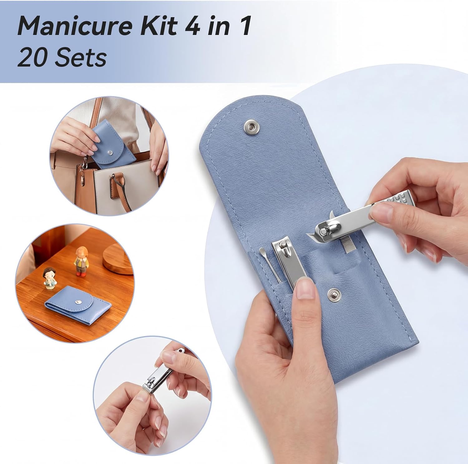 Travel Manicure Kit, 5 PCS/Set - огляд і ціна Mens Grooming Kit Case