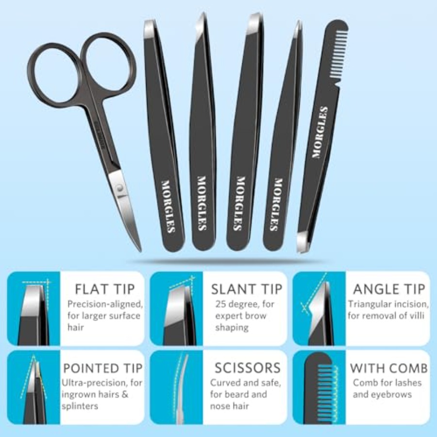 zz-Tweezers Set for Men 9 Pcs  - огляд і ціна Mens Grooming Kit Case